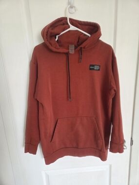 Rust Red Oraki Hooded Pullover Sweatshirt